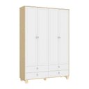 Ver imagem 4 de Berço Americano e Guarda Roupa 4 Portas Natural Branco Rope com Colchão Gazin – Matic
