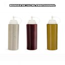 Ver imagem 4 de Kit 5 Bisnaga Profissional 350ml com Tampa Ideal p/ Molhos