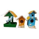 Ver imagem 1 de Kit Minis Casinha Comedouro de Passarinho Coloridos para Decorar Enfeite Casa Decoração