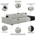 Ver imagem 3 de Sofá Ilha Modular Living com Puff 342cm Georgia K04 Linho Cinza/preto - Mpozenato