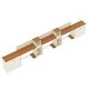 Ver imagem 3 de Conjunto de Escritório Noruega 2 Livreiro 2 Buffet e 3 Mesas 90cm - Via Nossa - Off White e Cedro