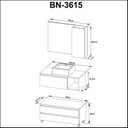 Ver imagem 3 de Gabinete Para Banheiro Com Espelheira E Cuba Bn3615 