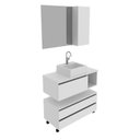 Ver imagem 2 de Gabinete para Banheiro com Espelheira e Cuba BN3615 Branco