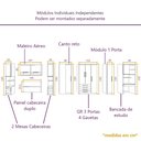 Ver imagem 5 de Guarda Roupa Modulado Casal 1,38 M Canto com Escrivaninha Paris Luciane M11:cinnamon