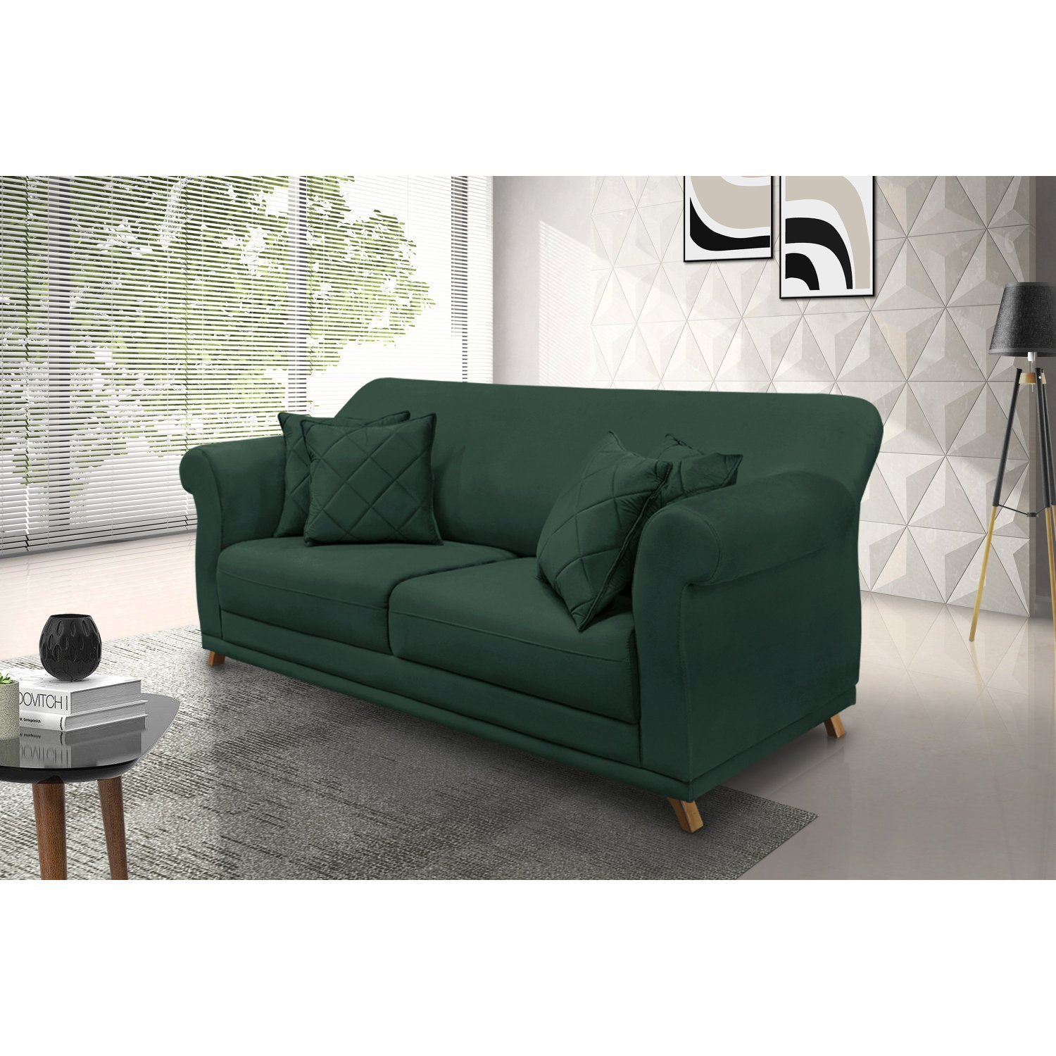 Sofá 2 Lugares 160cm Veludo Arras  - 1