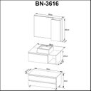Ver imagem 3 de Gabinete para Banheiro com Espelheira e Cuba BN3616 Laranja/Amêndoa