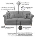 Ver imagem 4 de Sofá 2 Lugares 180cm Veludo Arras Cinza