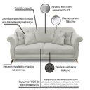 Ver imagem 4 de Sofá 2 Lugares 180cm Veludo Arras Prata