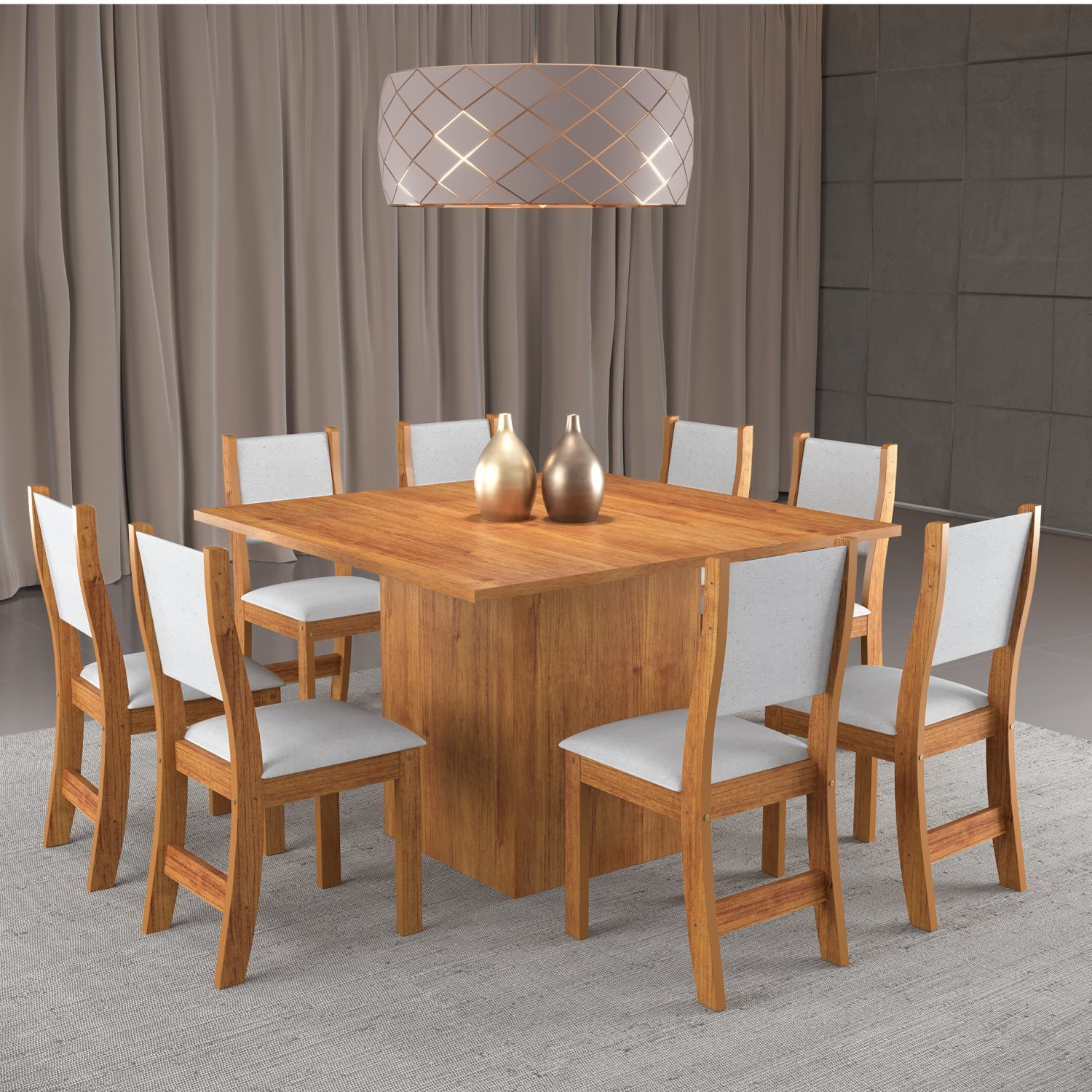 Conjunto Sala de Jantar Mesa e 8 Cadeiras Acord e Sol | MadeiraMadeira