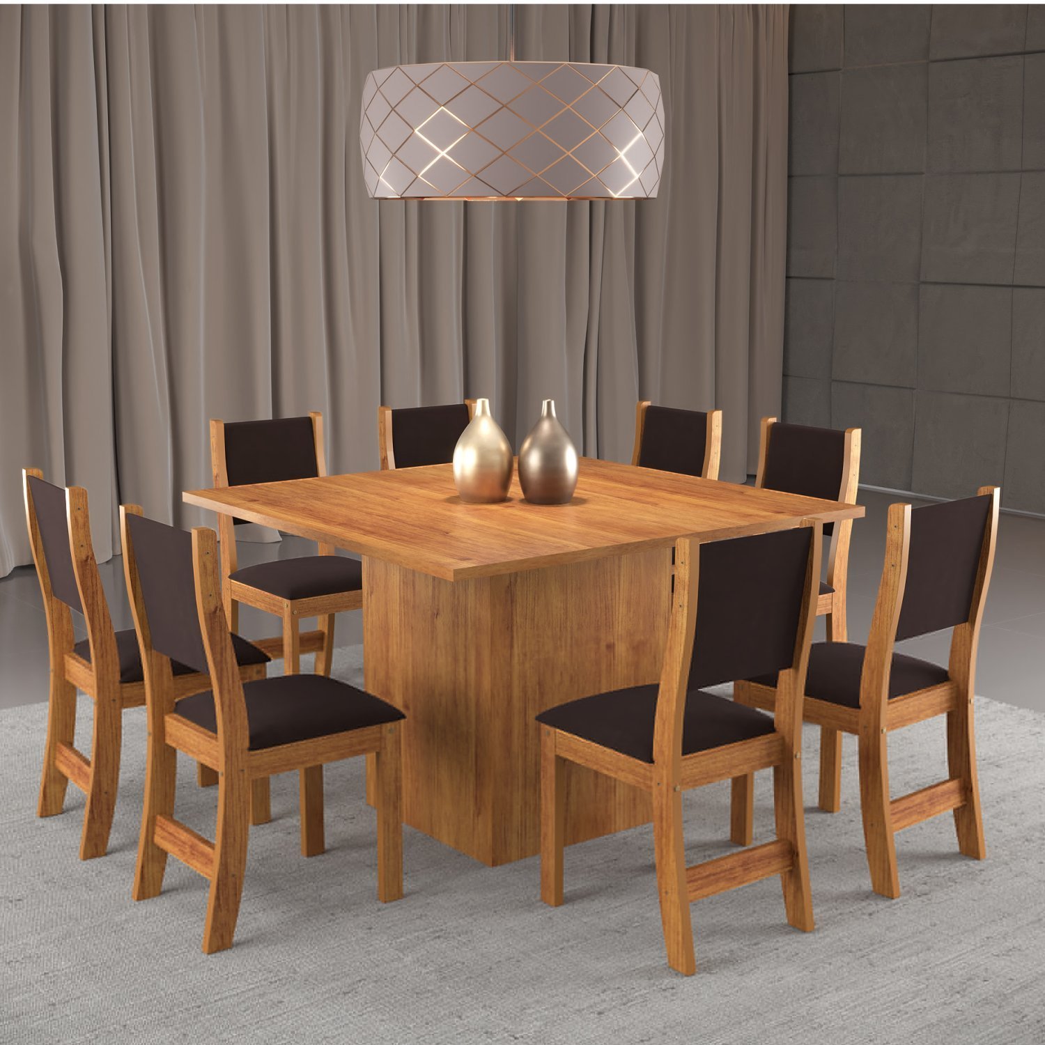 Conjunto Sala de Jantar Mesa e 8 Cadeiras Acord e Sol Viero ...
