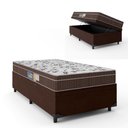 Ver imagem 7 de Cama Box Baú Solteiro Colchão Espuma Orthoface Polar 88x188x25cm Marrom - Suporta Até 120kg