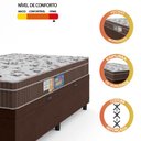 Ver imagem 2 de Cama Box Baú Solteiro Colchão Espuma Orthoface Polar 88x188x25cm Marrom - Suporta Até 120kg
