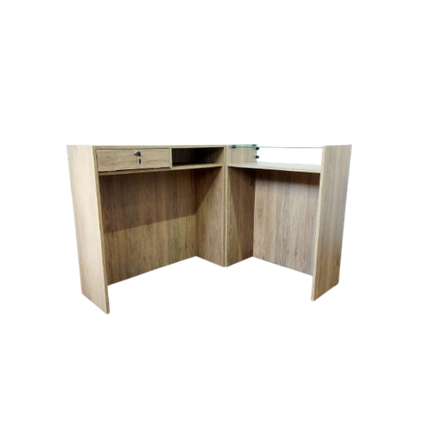 Balcão Compacto em L Amadeirado - Estilo e Funcionalidade
