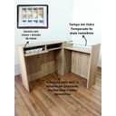 Ver imagem 3 de Balcão Compacto em L Amadeirado - Estilo e Funcionalidade