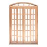 Porta Balcão de Correr de Madeira Padrão Cedro Quadriculada em Arco Bat.14 Cm-2.35(a)x1.20(l) - 2