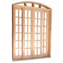 Ver imagem 3 de Porta Balcão de Correr de Madeira Padrão Cedro Quadriculada em Arco Bat.14 Cm-2.35(a)x1.20(l)