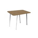 Ver imagem 1 de Mesa de Sala Jantar Iguaçu Aço C/tampo Madeirado 90x90cm Cromada/nogueira - Kappesberg