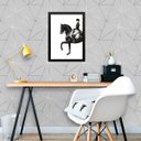 Ver imagem 1 de Quadro Hipismo - Mulher Montada Cavalo 24x18cm:madeira Preta