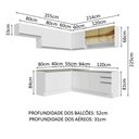 Ver imagem 4 de Armário de Cozinha Completa de Canto 469cm Branco Glamy Madesa 01