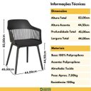 Ver imagem 6 de Conjunto Mesa de Jantar Redonda Quiara 100cm Branco com 4 Cadeiras Marcela - Preto