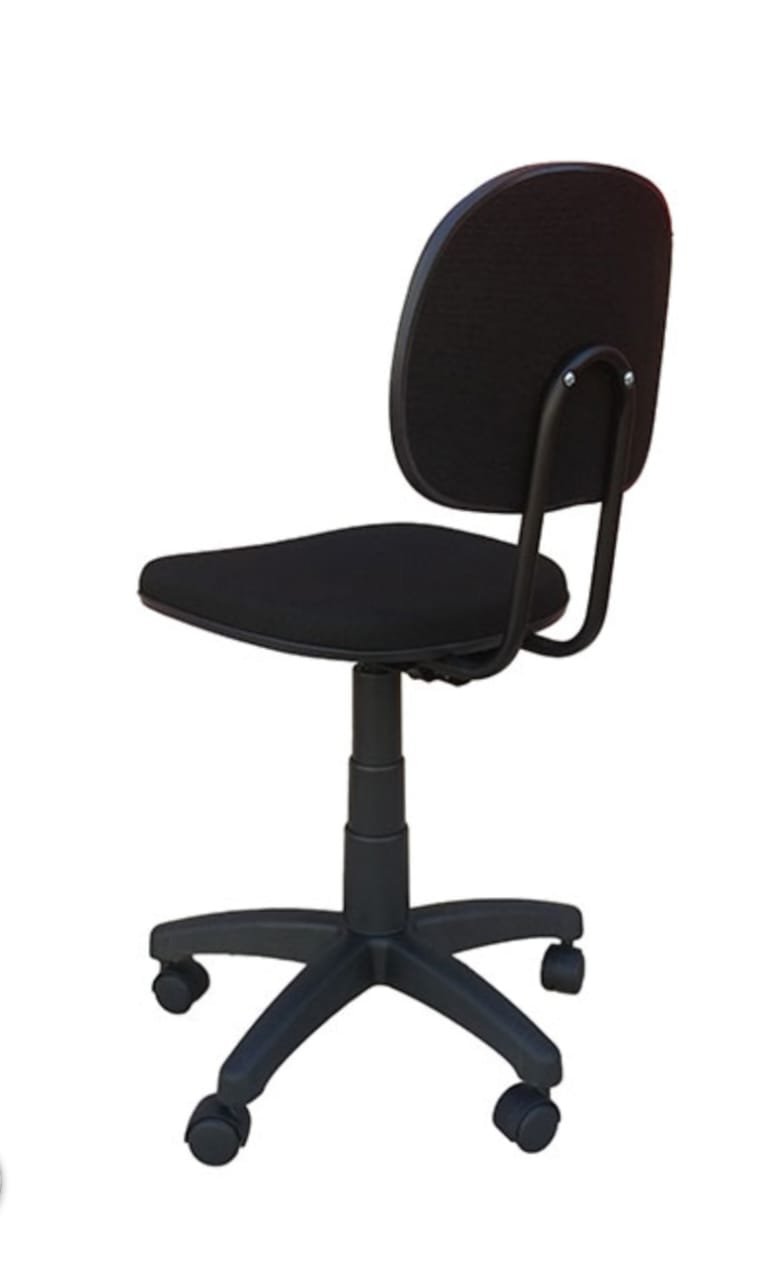 Cadeira secretária sem regulagem de altura e L duplo tecido preto - 2