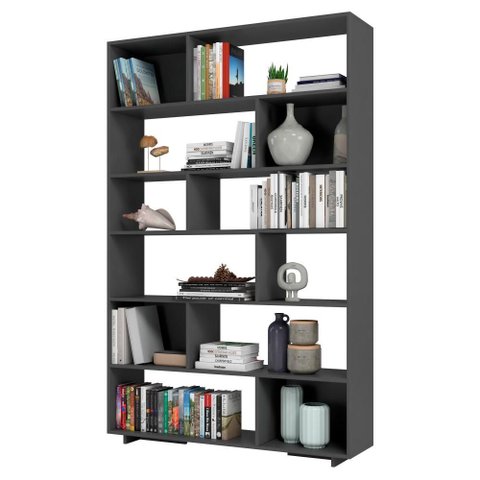 Estante para Livros 5 Prateleiras 12 Nichos Be47 Preto - Brv Móveis