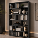 Ver imagem 6 de Estante para Livros 5 Prateleiras 12 Nichos BE47 Preto - BRV Móveis