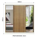Ver imagem 3 de Guarda-Roupa Casal Madesa Reno 3 Portas de Correr com Espelhos Branco/Rustic Cor:Branco/Rustic