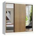Ver imagem 2 de Guarda-Roupa Casal Madesa Reno 3 Portas de Correr com Espelhos Branco/Rustic Cor:Branco/Rustic
