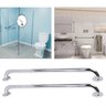 Barra Alça Apoio 60Cm Inox Kit 2 Uni Acessibilidade Idoso Gestante Banheiro Box PCD Corrimao Escada  - 1