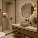 Ver imagem 1 de Seixo Polido Grande 30,5x30,5cm Bege Glass Mosaic