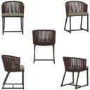 Ver imagem 5 de Mesa com 4 Cadeiras de Jantar Roma 100cm e Noronha em Aluminío Marrom Corda Nautica Estofado 8 Trama