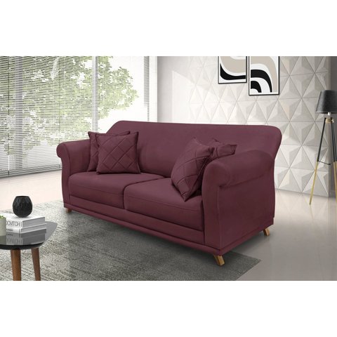 Sofá 3 Lugares 200cm Veludo Arras 