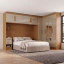 Ver imagem 1 de Guarda Roupa Casal Modulado com Espelho e Cabeceira 100% MDF Imperial Yescasa Cinamomo/Cappuccino