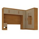 Ver imagem 2 de Guarda Roupa Casal Modulado com Espelho e Cabeceira 100% MDF Imperial Yescasa Cinamomo/Cappuccino