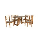 Ver imagem 2 de Conjunto Sala de Jantar Elisa em Madeira Maciça 6 Cadeiras Linho Fendi