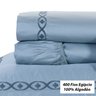 Jogo de Lençol Queen 400 Fios Egípcio Cinza 100% Algodão Bordado 4 Peças - 2