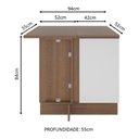 Ver imagem 3 de Balcão de Canto Madesa Stella 1 Porta Rustic/Branco