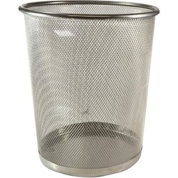 Lixeira para Escritorio Aramado 8,5l Prata Kit - 1