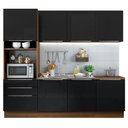 Ver imagem 3 de Armário de Cozinha Completa 240cm Rustic/Preto Lux Madesa 03
