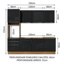 Ver imagem 4 de Armário de Cozinha Completa 240cm Rustic/Preto Lux Madesa 03