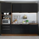 Ver imagem 1 de Armário de Cozinha Completa 240cm Rustic/Preto Lux Madesa 03
