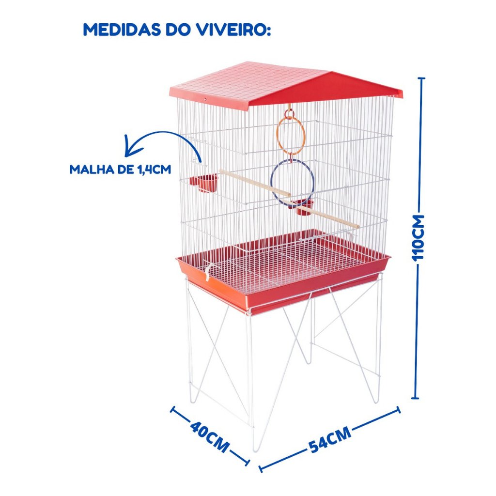 Viveiro Grande Calopsita Periquito Maritaca Malha Fina Epóxi Gaiola Pássaros - 2