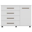 Ver imagem 6 de Cômoda Para Quarto 1 Porta 4 Gavetas Flora D02 Branco - Mpozenato
