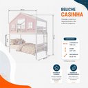 Ver imagem 4 de Beliche Casinha Dos Sonhos com Varanda Madeira Maciça Rosa | Branco Housin
