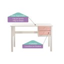 Ver imagem 3 de Escrivaninha Infantil Club House Sweet com Casatema MadeiraOriginals 120cm Pés em Madeira Maciça Madeiraoriginals Branco e Rosa