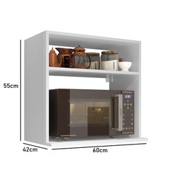 Suporte Para Micro-ondas e Forno Suspenso Luxo Branco - 3