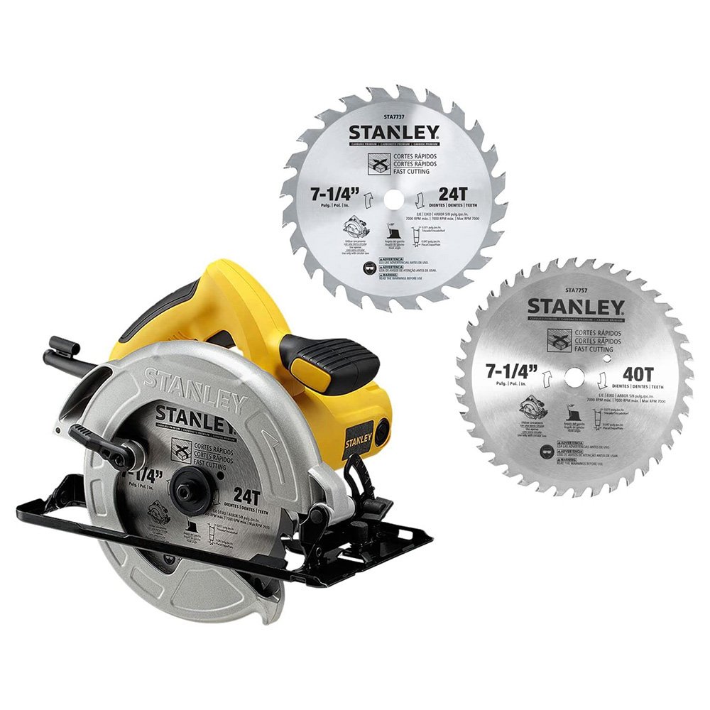 Serra Circular 7-1/4 184mm, 1600w, 5500 Rpm, C/2 Discos, 127v - Sc16d2-br - Stanley - 2