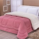 Ver imagem 1 de Edredom Coberdrom Fenix Solteiro Sherpa e Manta - Rosa