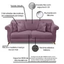 Ver imagem 4 de Sofá 3 Lugares 220cm Veludo Arras Roxo Uva